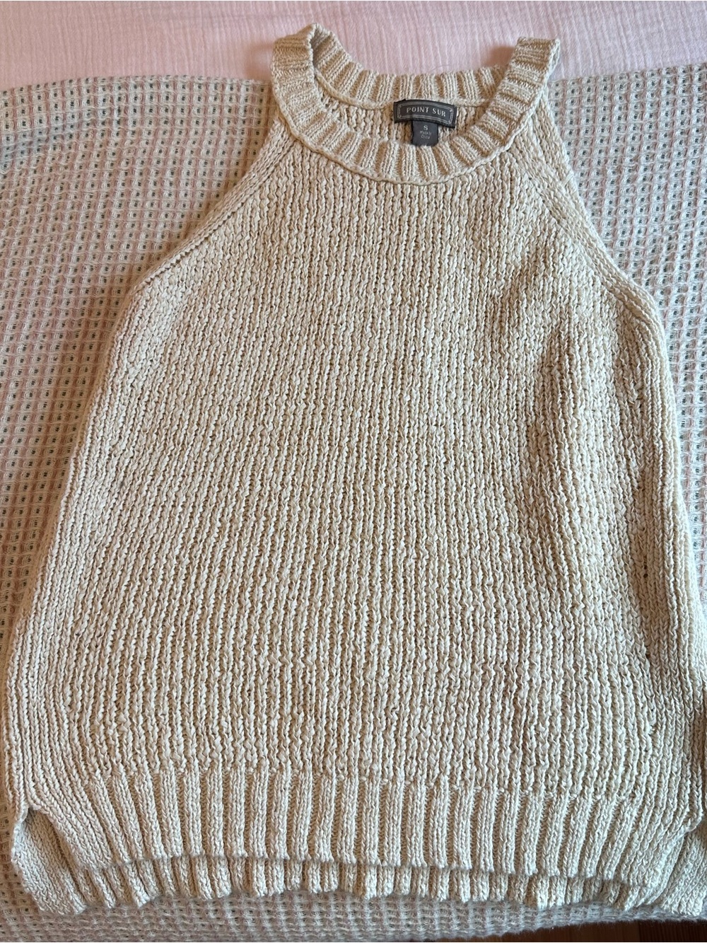 Point Sur Cream Knit Halter Tank